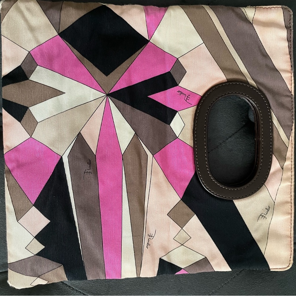 Emilio Pucci Pink and Brown Geometric Women's Bag